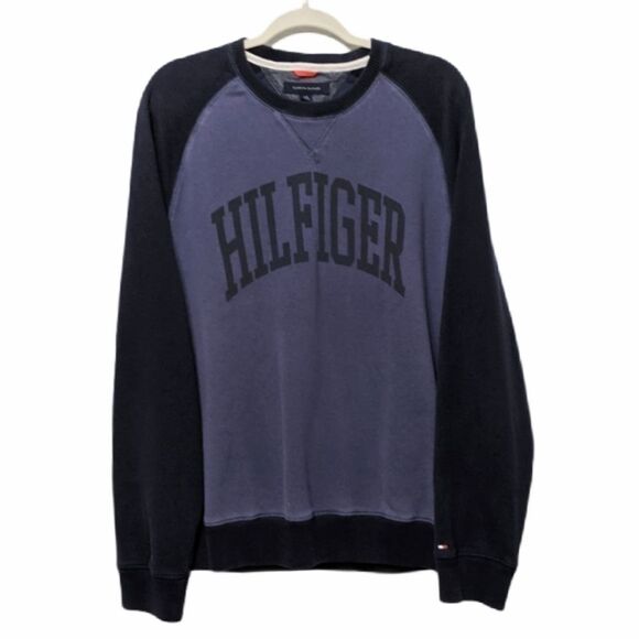 TOMMY HILFIGER Spellout Crew Neck Sweatshirt L - Picture 1 of 7